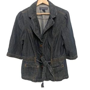 Baccini 1x Denim Short Sleeve Jacket with Belt